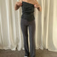 Zara Pin-Stripe Asymetrical Top - Grey