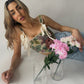 Denim Floral Corset