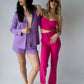 Babaton Crop Top + Pant Set - Pink