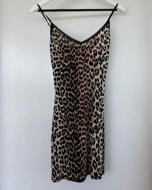 Ganni Leopard Dress - Black/Brown