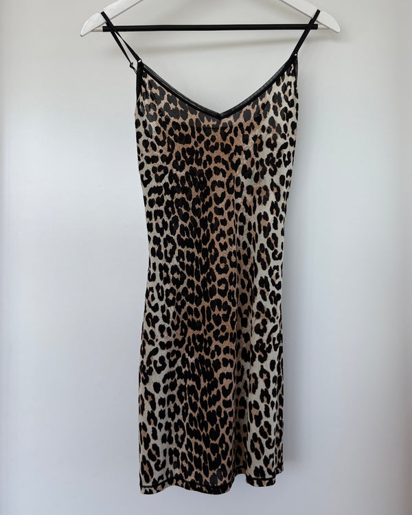 Ganni Leopard Dress - Black/Brown