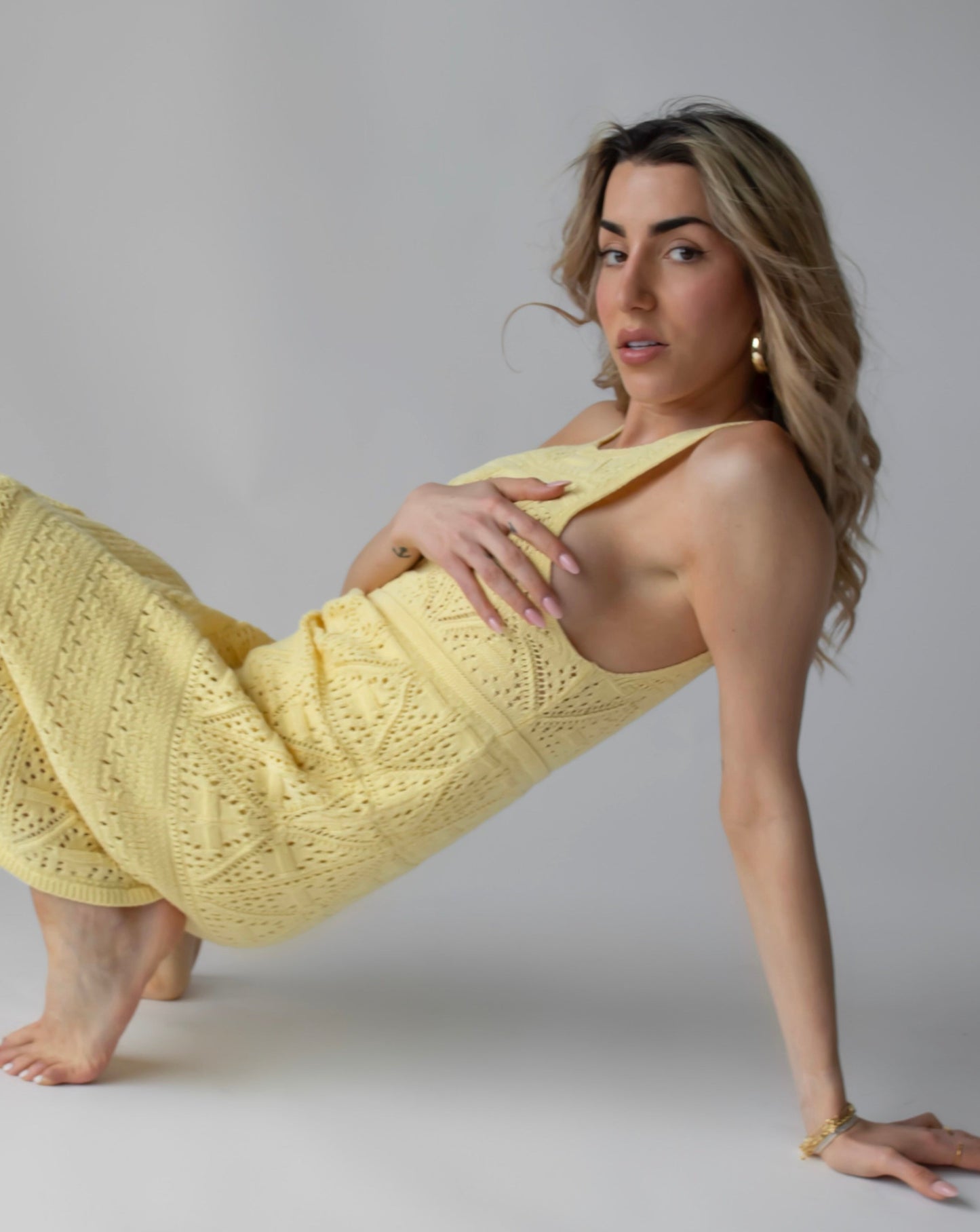 Zara Knit Maxi Dress - Yellow