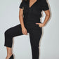 Charmed Denim Jumpsuit - Black Denim/ Gold
