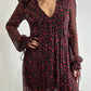 The Kooples Flowy Rose Dress -Black/Red/Green