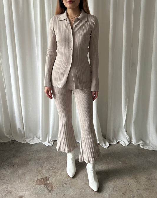 Dynamite Ribbed Set - Cream