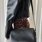 Faux Leather Crossbody Purse - Black