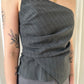 Zara Pin-Stripe Asymetrical Top - Grey