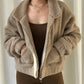 Guess Sherpa Bomber Jacket - Brown