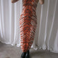 Tiger Print Dress - Orange/Brown/Cream