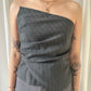 Zara Pin-Stripe Asymetrical Top - Grey