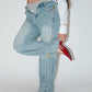 IH NOM UH NIT Leopard Barrel Jeans - Light Denim