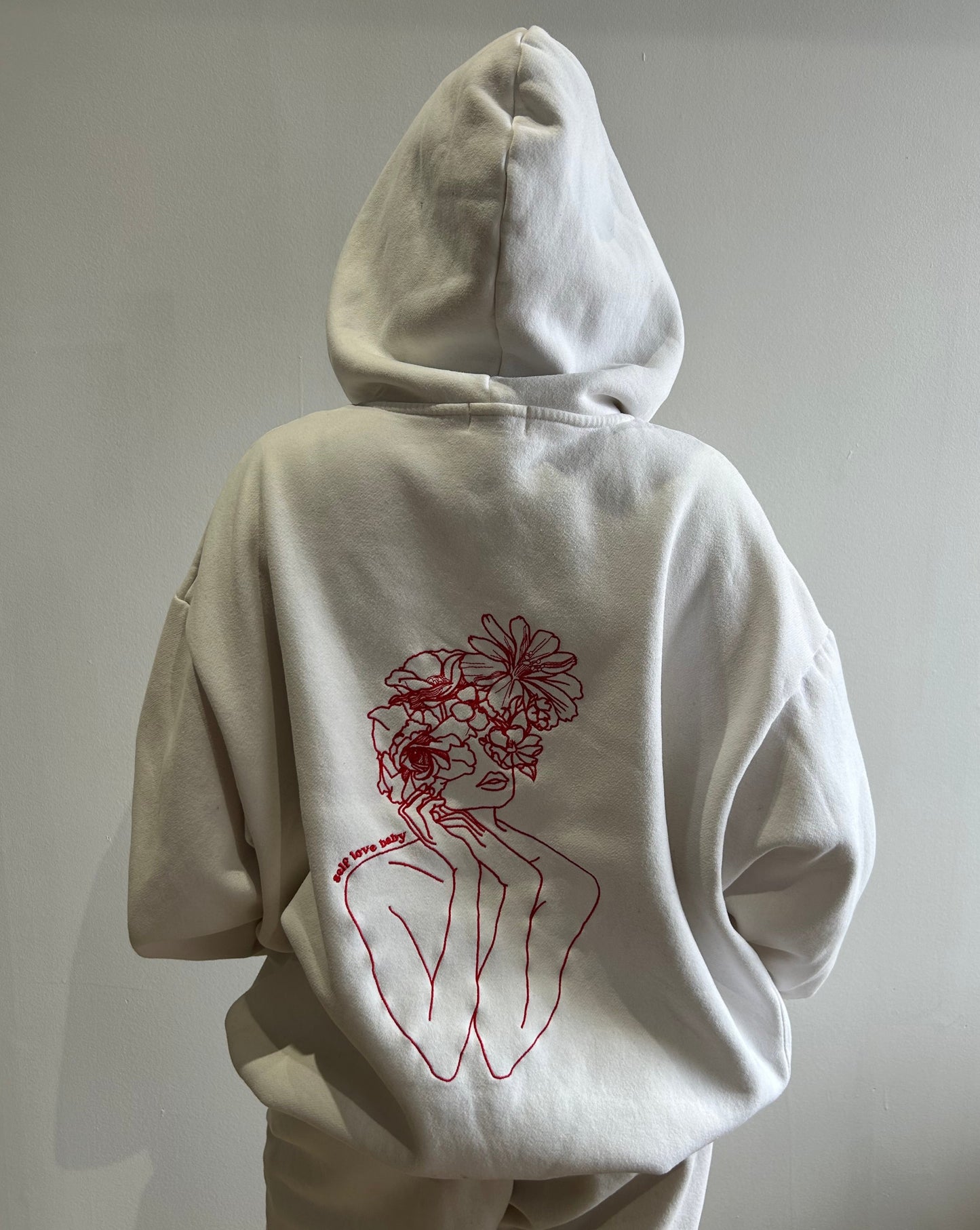 Aloura Longe Self Love Hoodie - White/Red