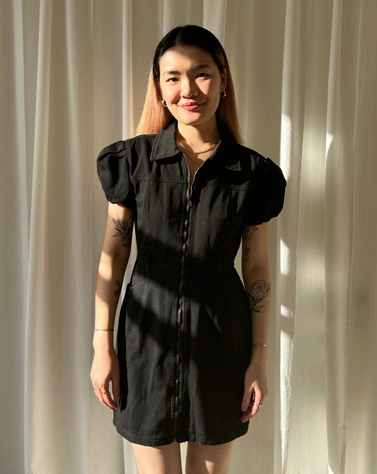 Nasty Gal Denim Dress - Black
