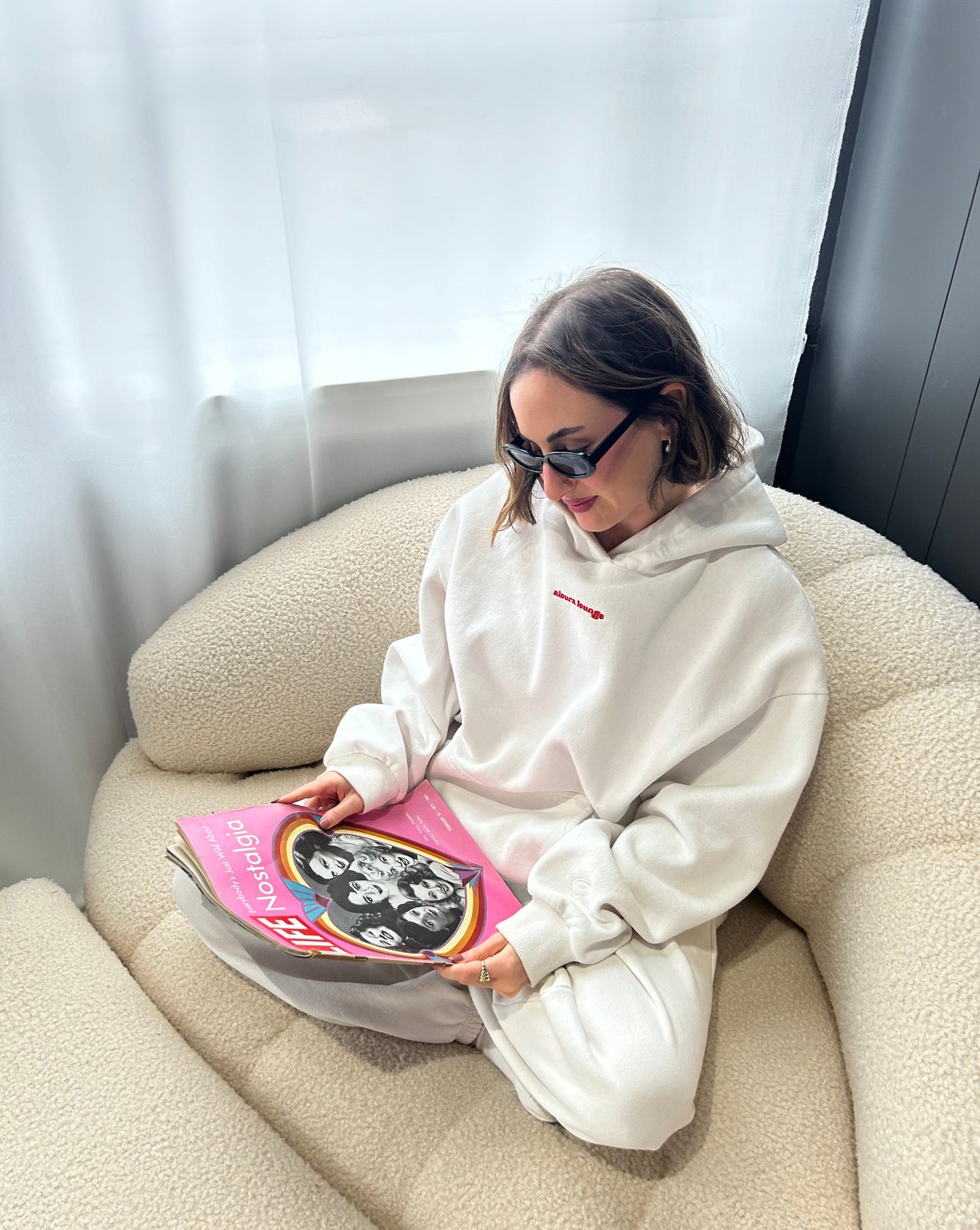 Aloura Longe Self Love Hoodie - White/Red
