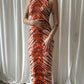 Tiger Print Dress - Orange/Brown/Cream