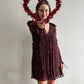 The Kooples Flowy Rose Dress -Black/Red/Green