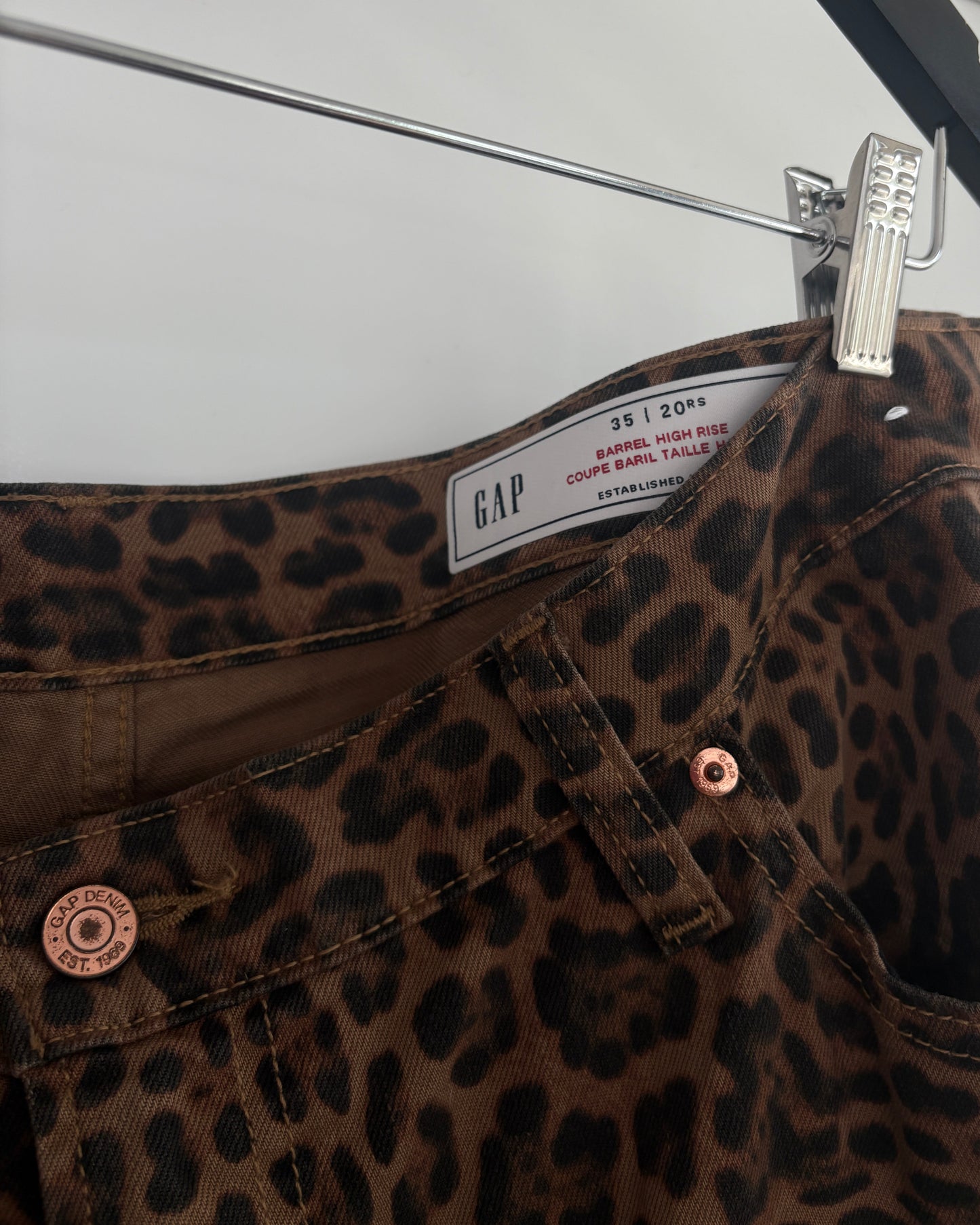 Gap Leopard Barrel Jeans - Brown/Black