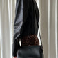 Faux Leather Crossbody Purse - Black