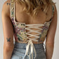 Denim Floral Corset