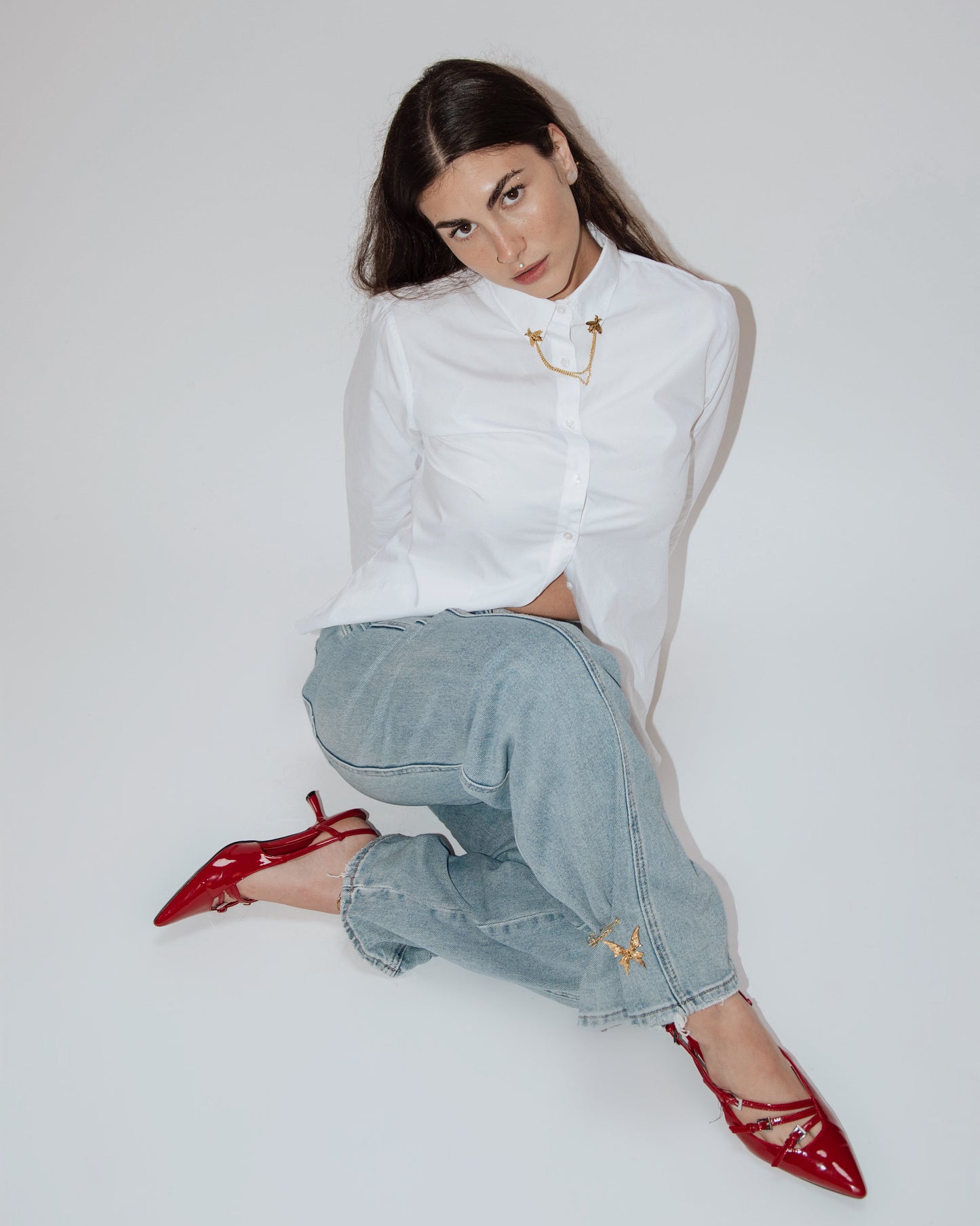 Lands' End Charm Button Down - White