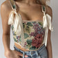 Denim Floral Corset