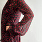 The Kooples Flowy Rose Dress -Black/Red/Green