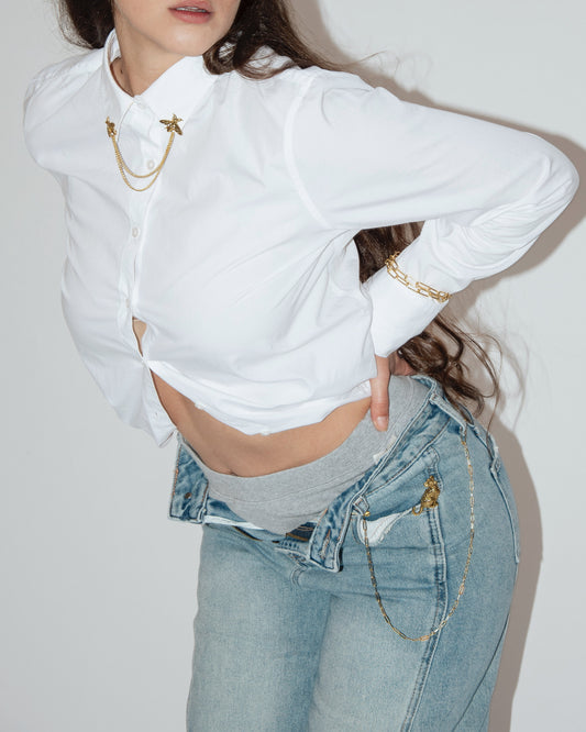 Lands' End Charm Button Down - White