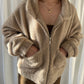 Guess Sherpa Bomber Jacket - Brown
