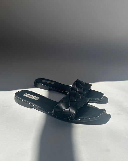Steve Madden Woven Sandals - Black