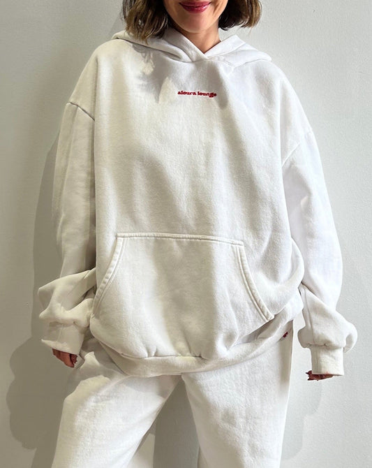 Aloura Longe Self Love Hoodie - White/Red