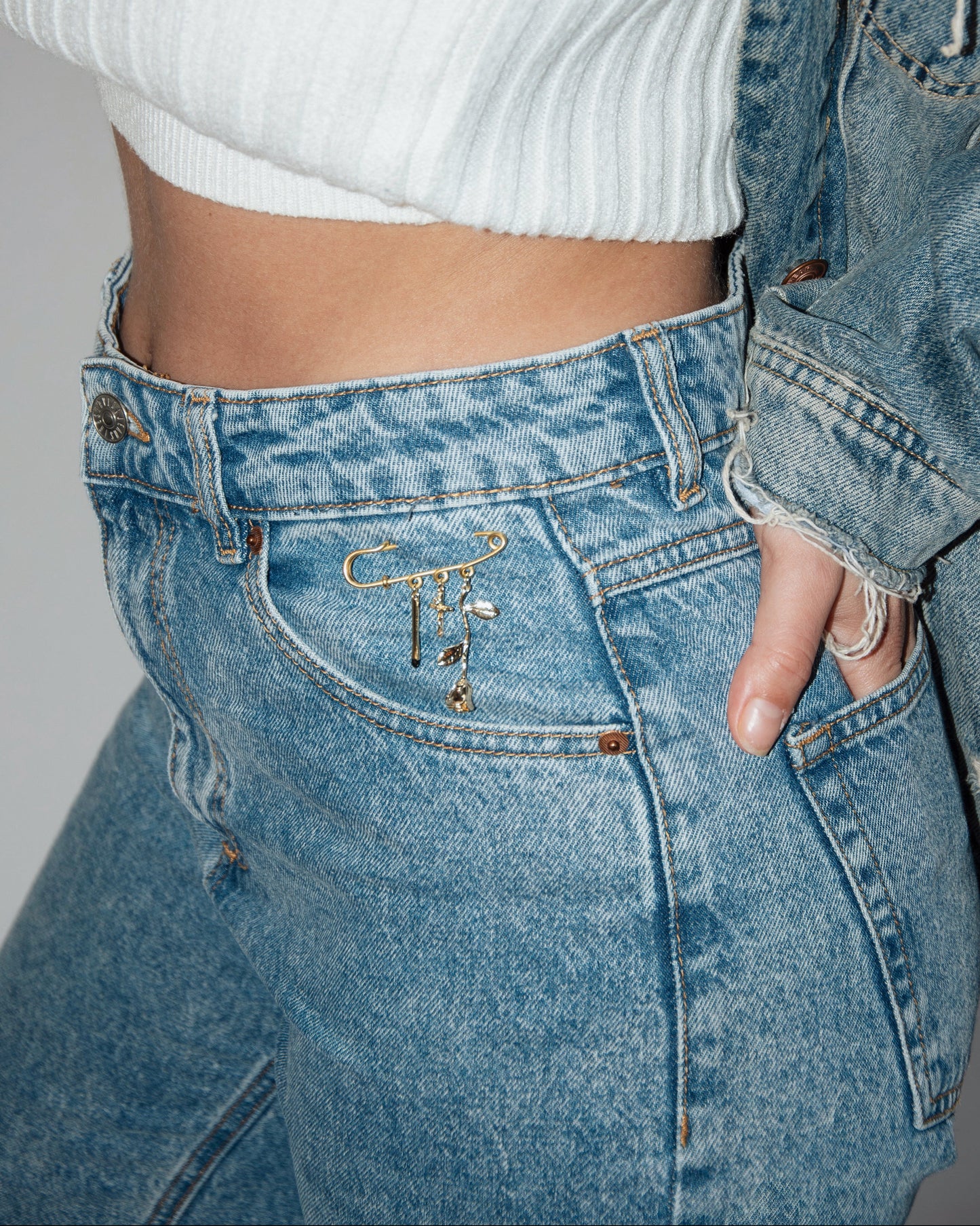 Reserved Denim High Waisted Pin Charm Jeans