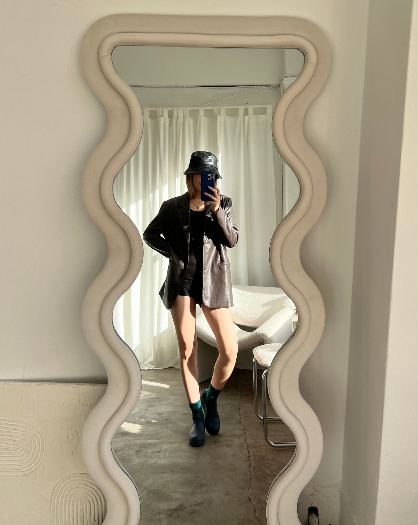 Oak + Fort Faux Leather Blazer - Bown