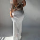 Knit Maxi Skirt - White