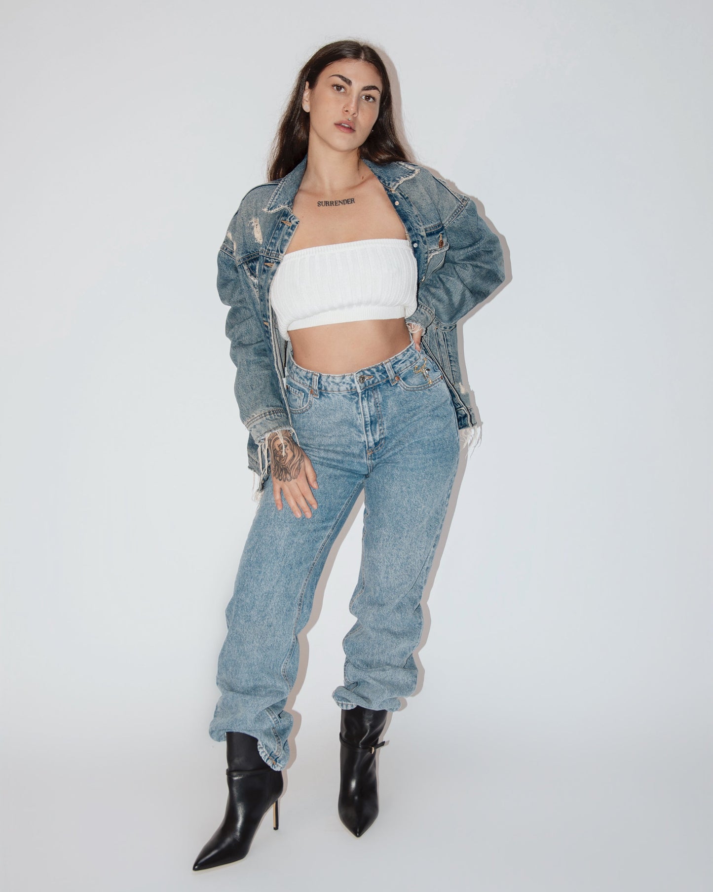 Reserved Denim High Waisted Pin Charm Jeans