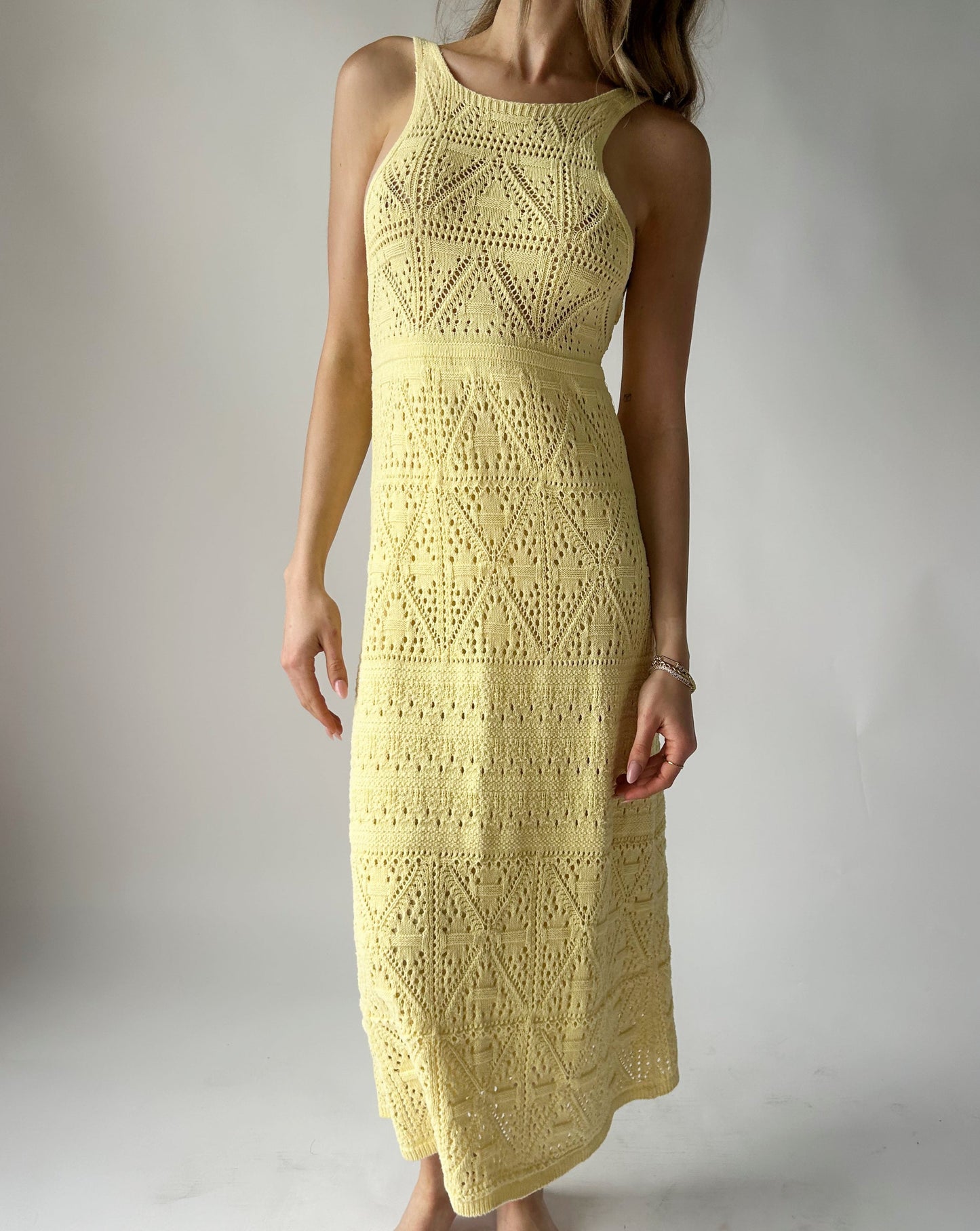 Zara Knit Maxi Dress - Yellow