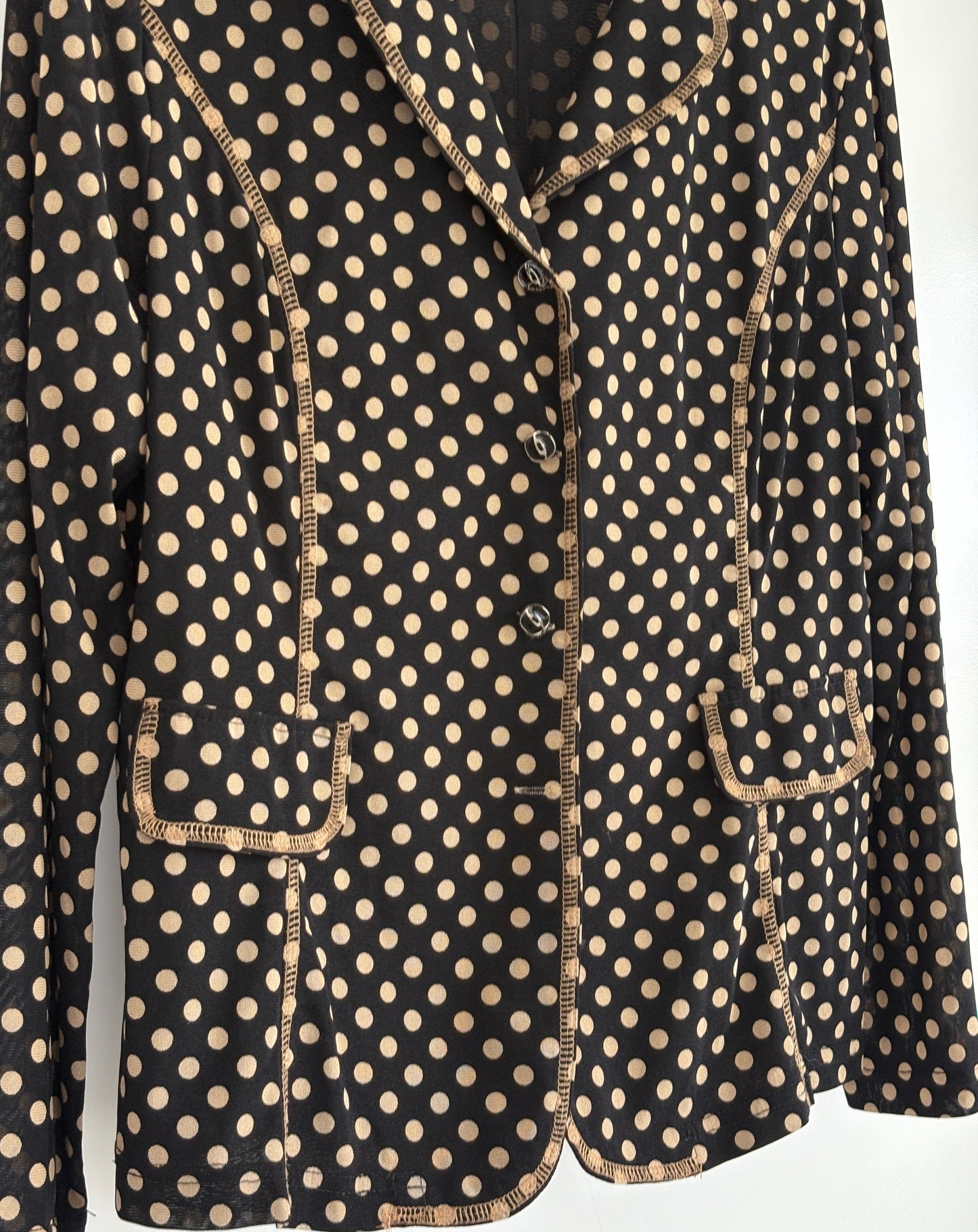 Polka Dot Button Down - Brown/Black