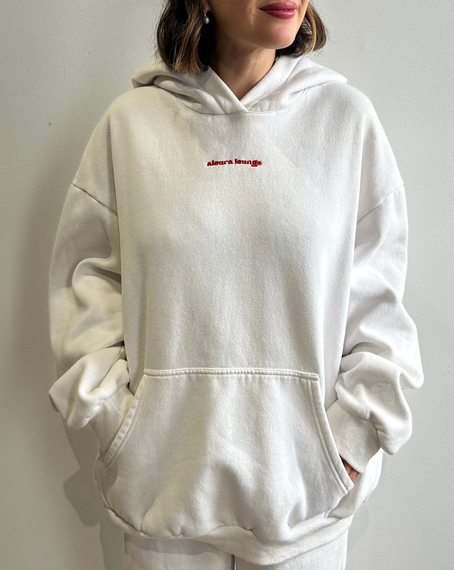 Aloura Longe Self Love Hoodie - White/Red