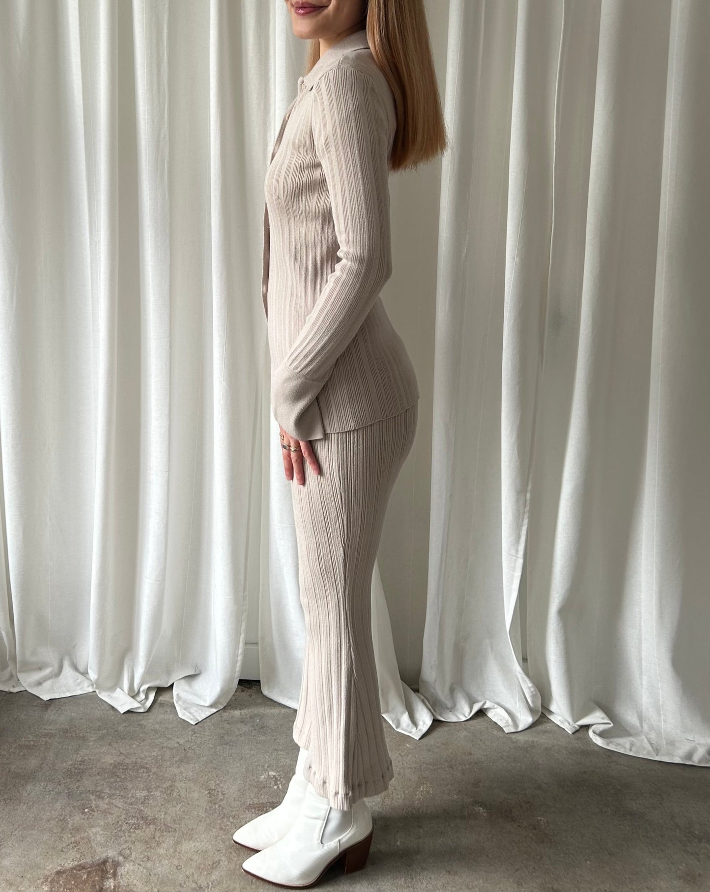 Dynamite Ribbed Set - Cream