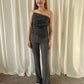 Zara Pin-Stripe Asymetrical Top - Grey