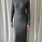 Cashmere Ribbed Dress - Grey