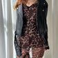 Superdown Mesh Leopard Print Dress - Brown/Black