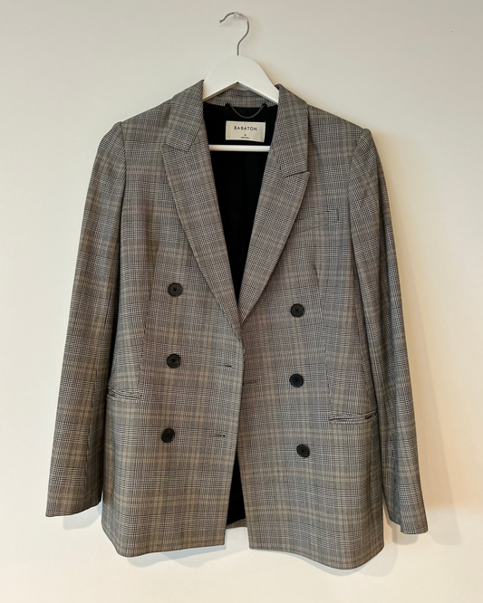 Babaton Houndstooth Blazer - Grey/Black