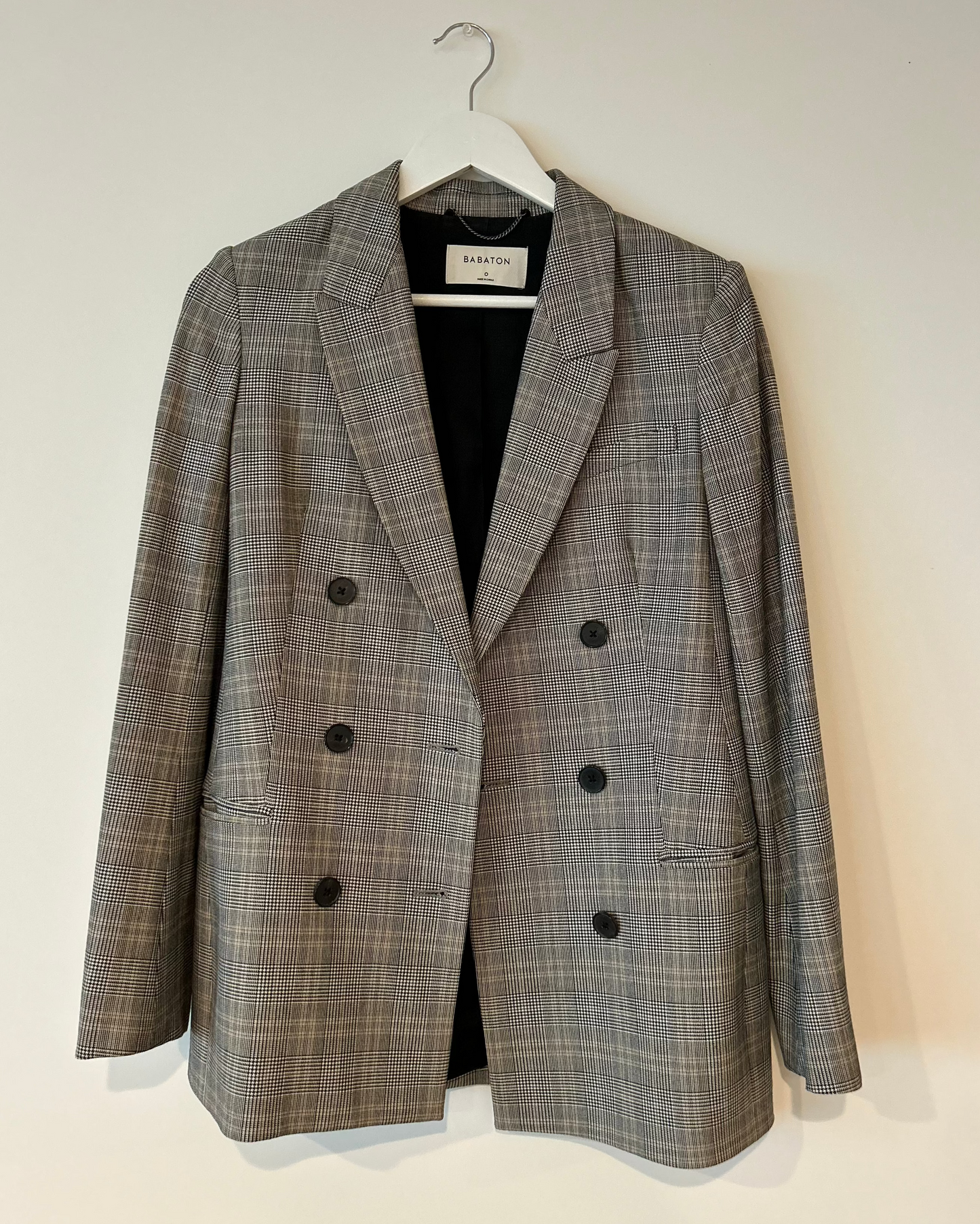 Babaton Houndstooth Blazer - Grey/Black