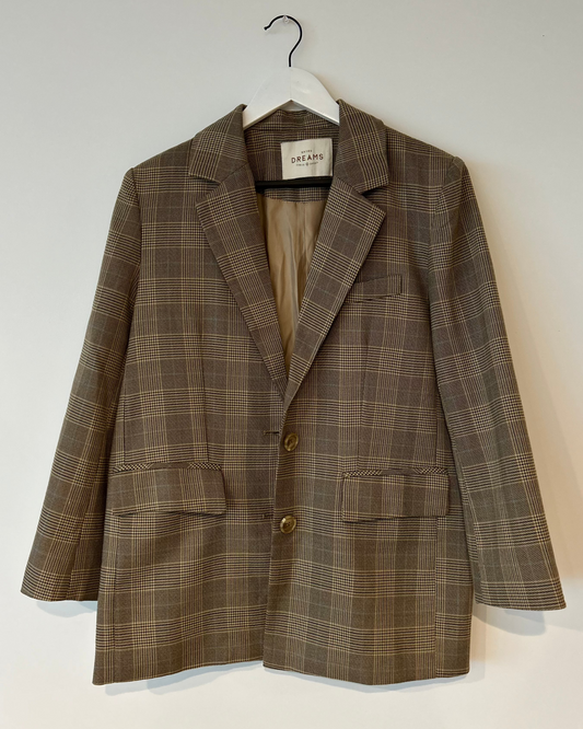 DREAMS Plaid Blazer - Brown
