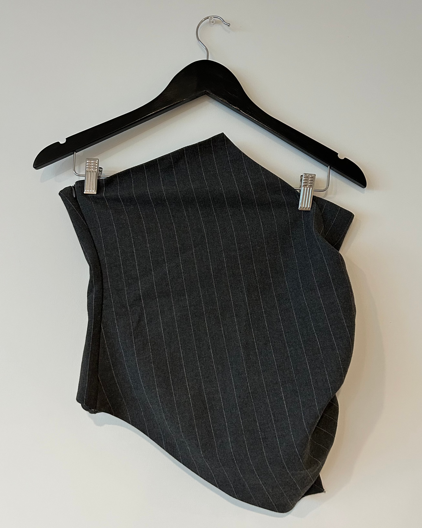 Zara Pin-Stripe Asymetrical Top - Grey