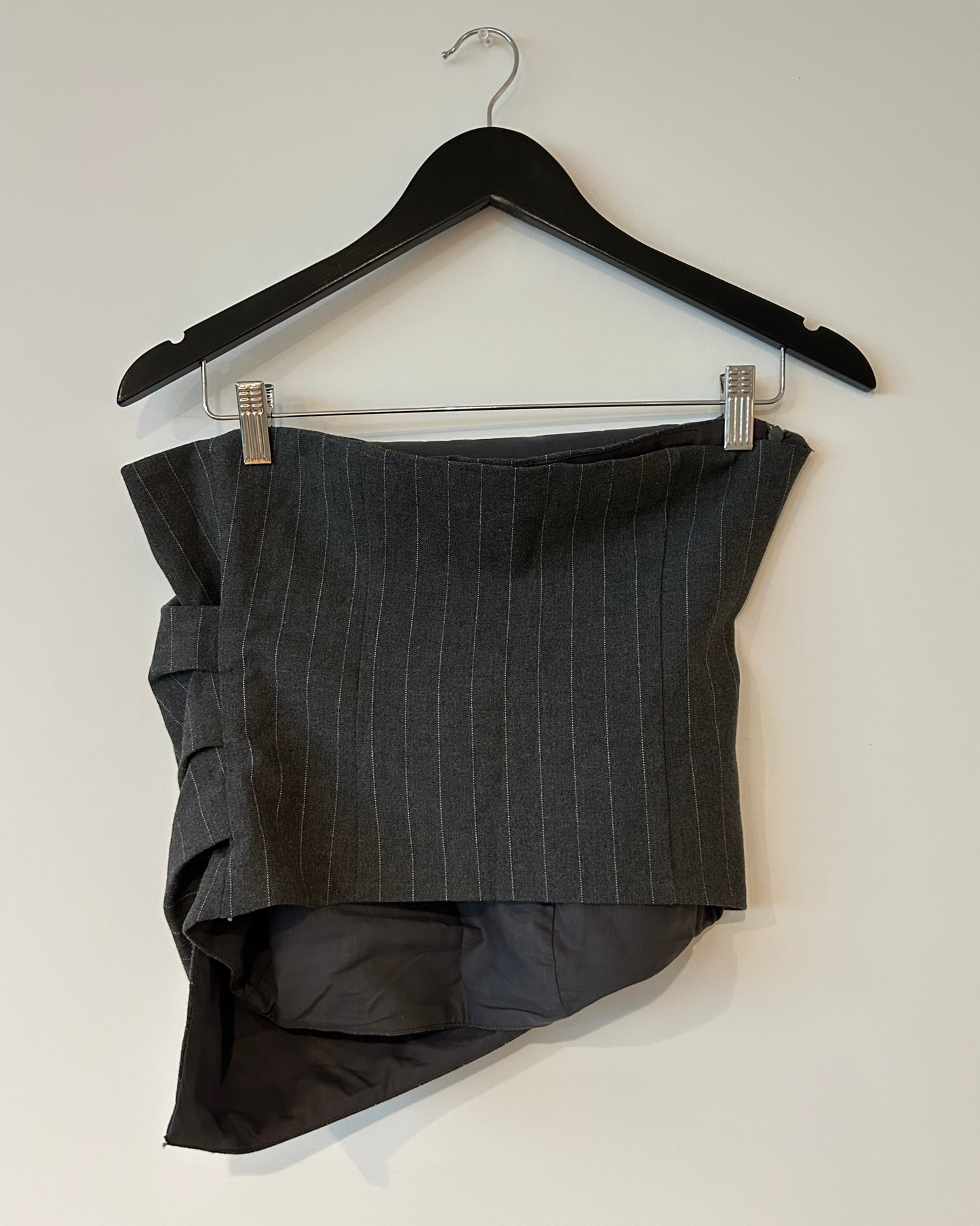 Zara Pin-Stripe Asymetrical Top - Grey