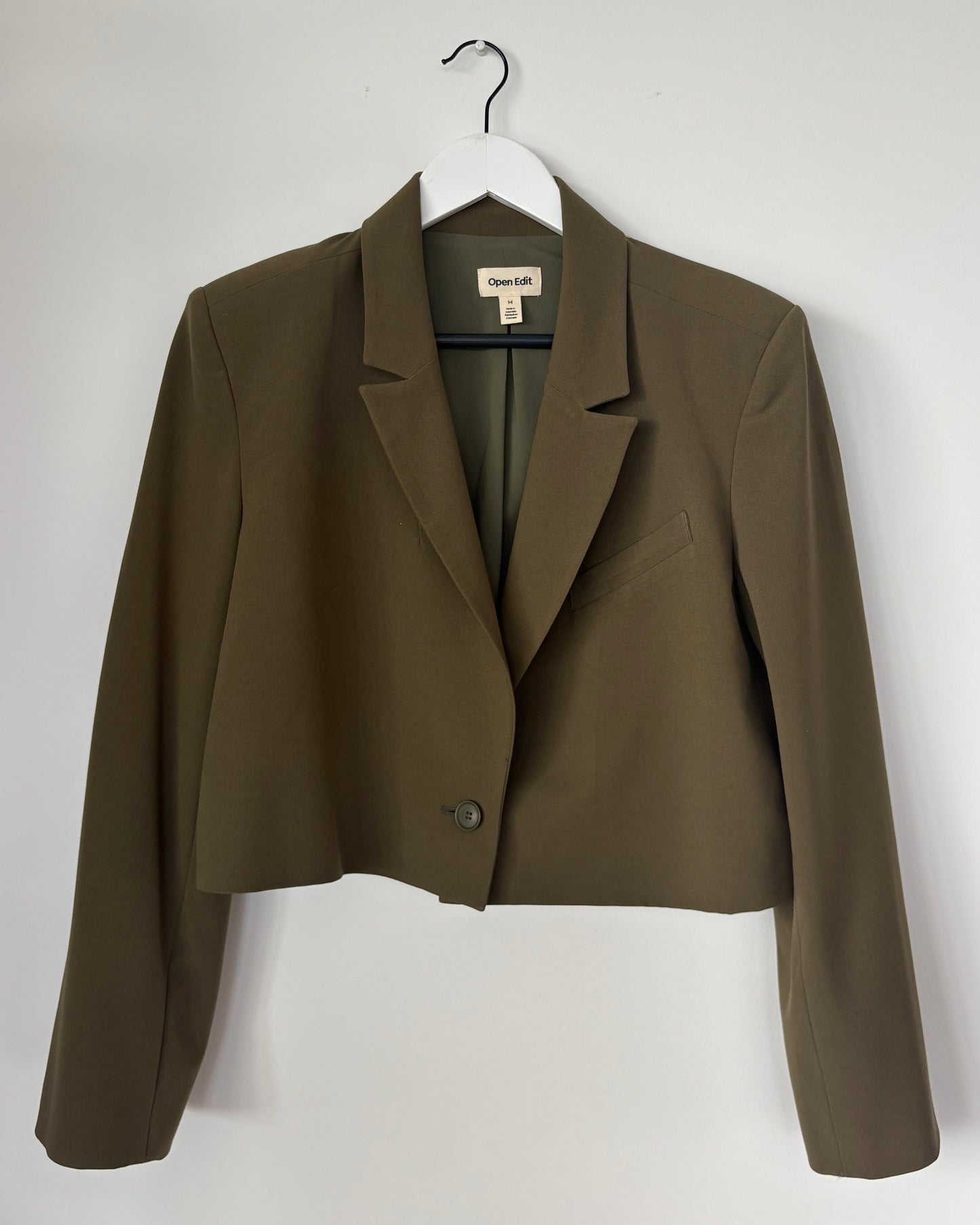 Open Edit Cropped Blazer - Green