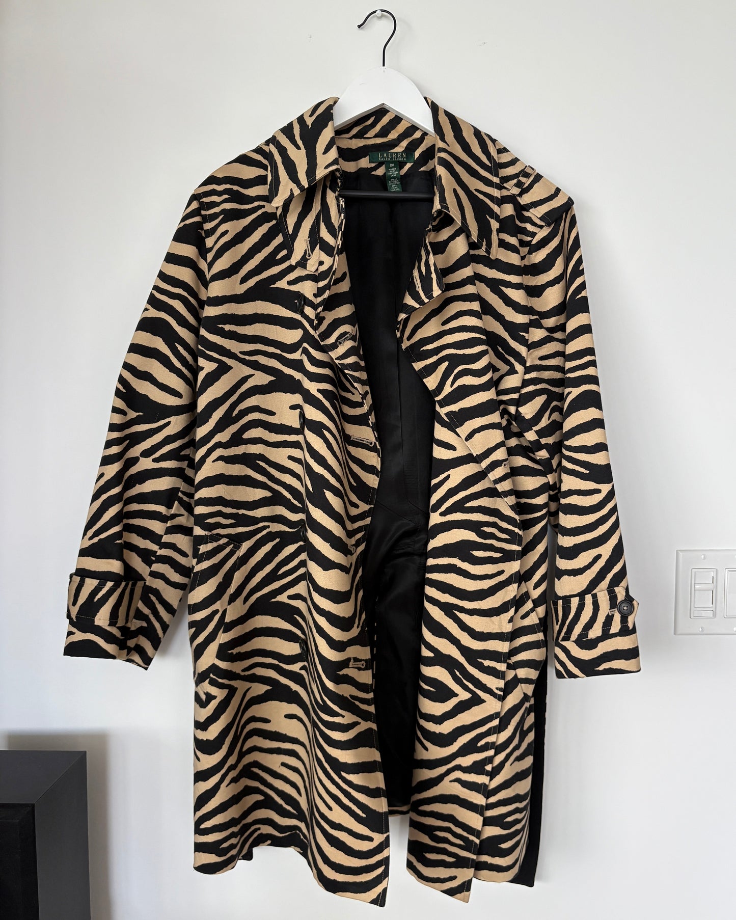 Zebra Print Coat - Brown/Black