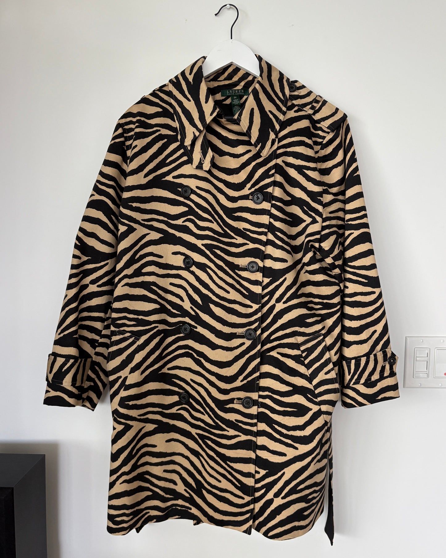 Zebra Print Coat - Brown/Black