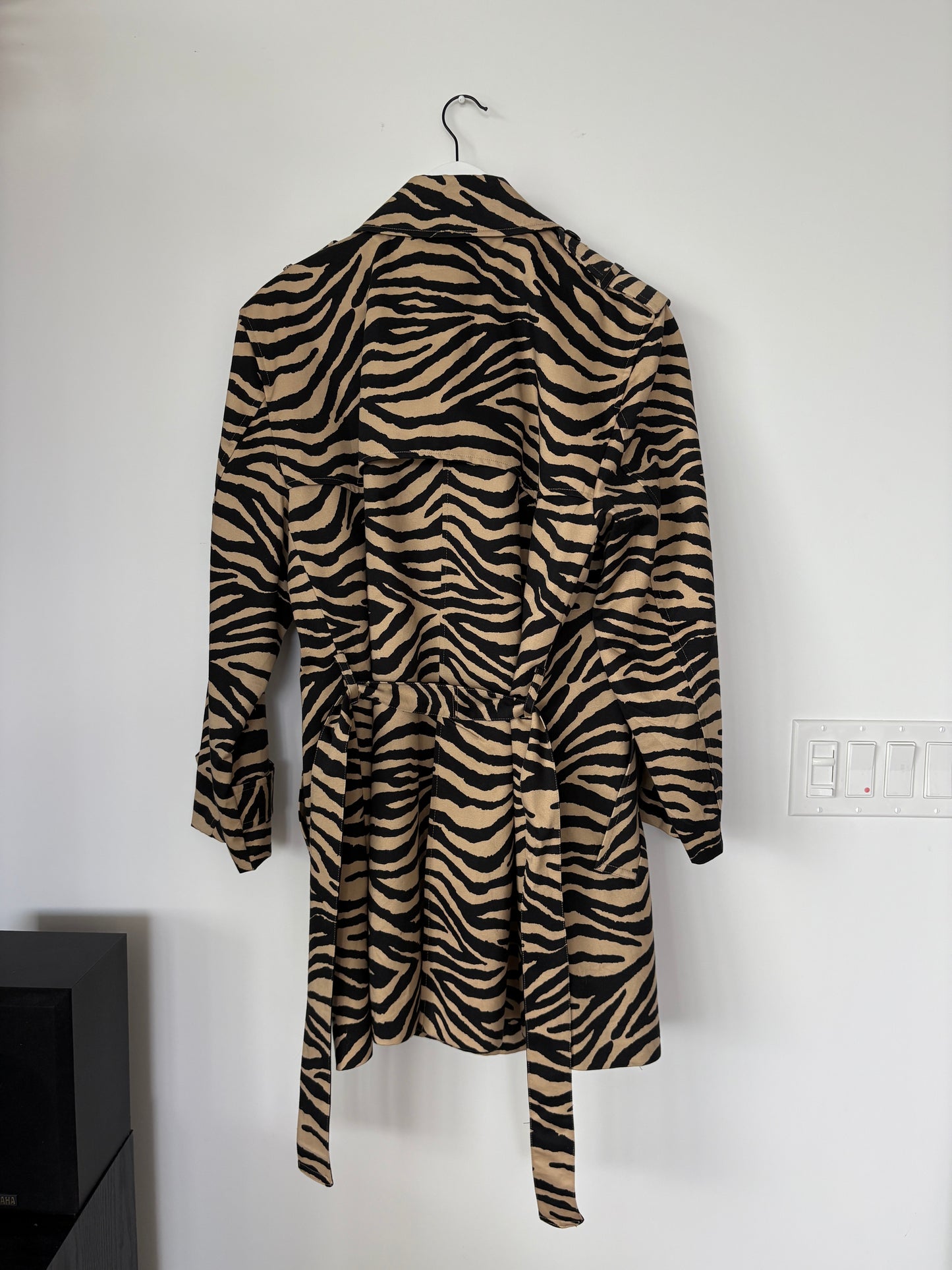 Zebra Print Coat - Brown/Black